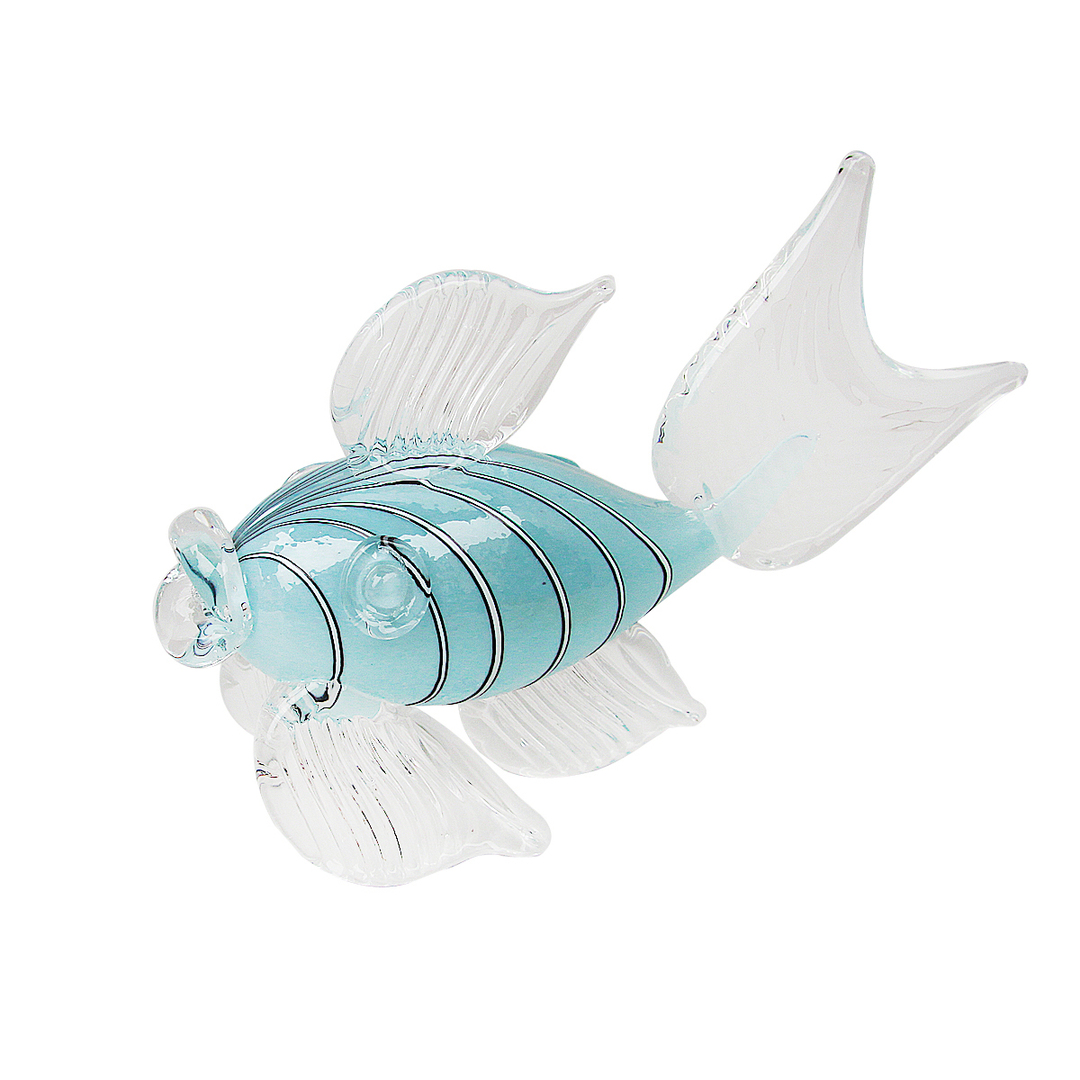Figurina NEMAN Blue Fish, h15cm, blu, vetro, 479 625 555