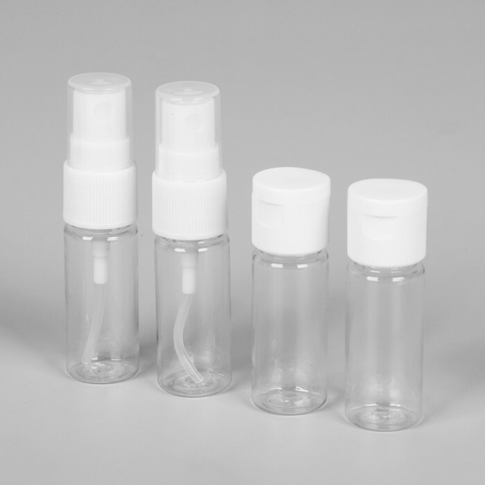 Utazókészlet: 4 üveg 10 ml -es, átlátszó színű