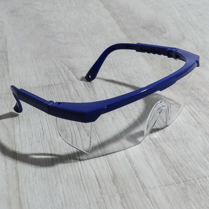 Okulary ochronne dla mistrza, regulowane zauszniki, niebieskie