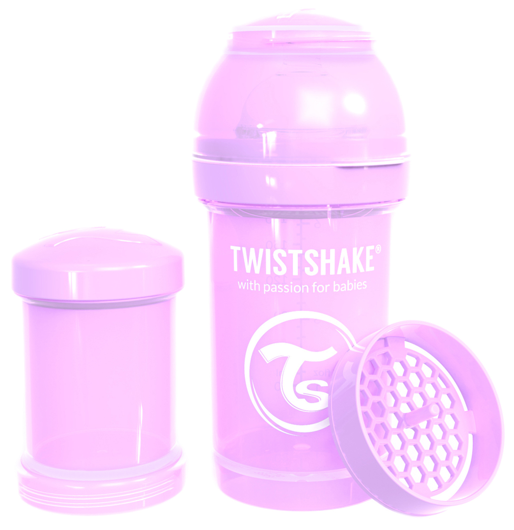 Twistshake Anti-Colic barošanas pudele Pastel Purple 180 ml