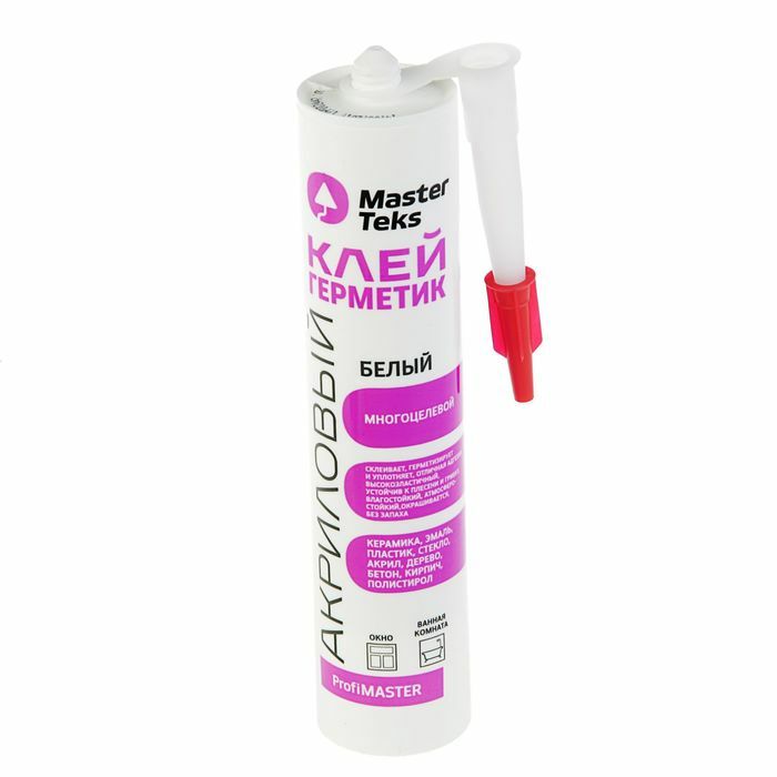 Sellador adhesivo MasterTeks PM, acrílico multiusos, 290 ml, blanco