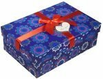 Darčekový box Snehové vločky 12,5 * 19,5 * 6,5 cm, dekor. luk, kartón, Hansibag