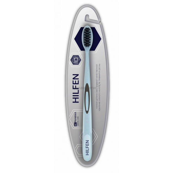 Hilfen (Hilfen) tannbørste av middels hardhet med svarte børster, blå