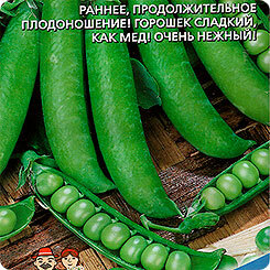 Semillas de guisantes Sugar Magnificence, 8 g, residente de verano de los Urales