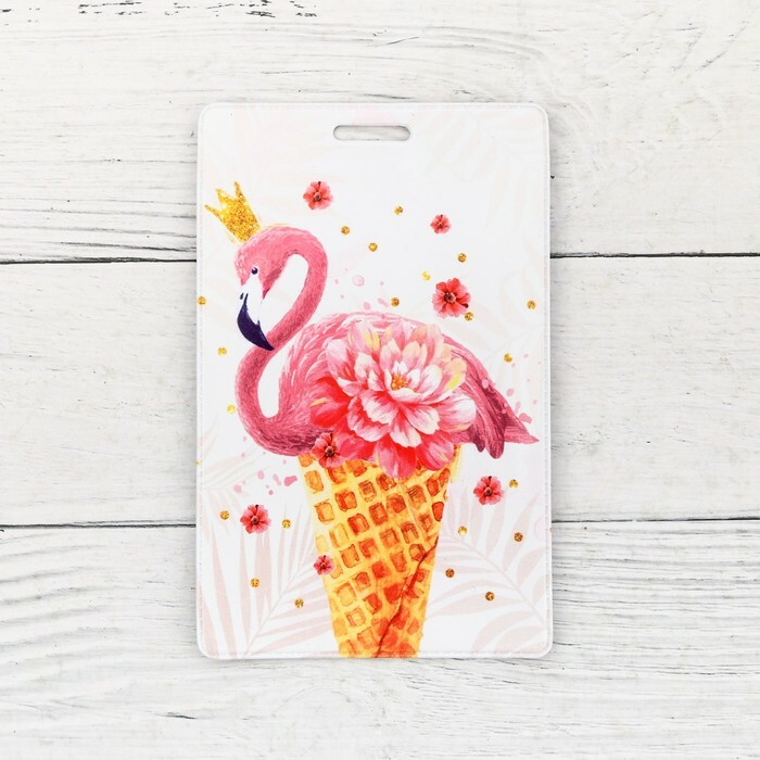 Emblema Flamingo Horn e porta-cartão, 6,8 x 10,5 cm