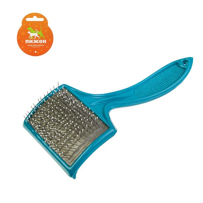 Large soft slicker brush with drops, base 68x48 mm