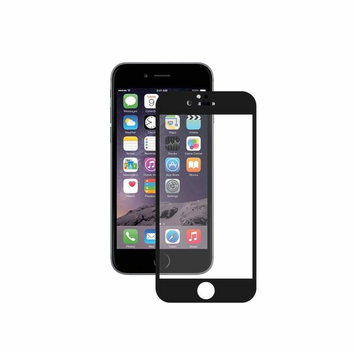 Suojalasi DEPPA (61997) 3D iPhoneen, 6 / 6s musta, 0,3 mm