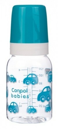 Tritan fles Canpol met siliconen speen (kleur: turquoise), 120 ml