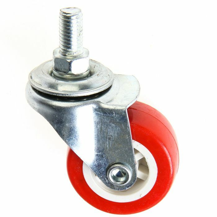 Furniture wheel, with a foot, d = 40 mm, red