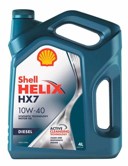 Pussintētiskā motoreļļa Shell Helix Diesel HX7 10W40, 4 l