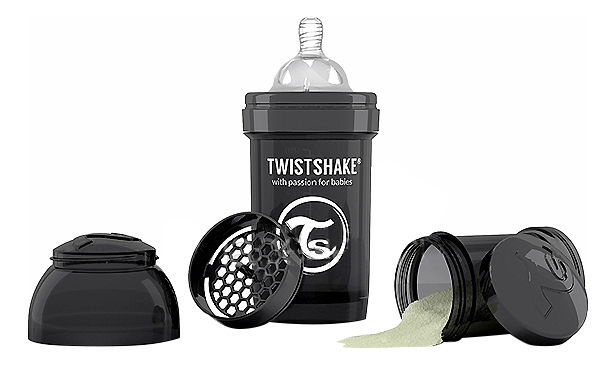 Twistshake Butelka antykolkowa 180 ml czarna