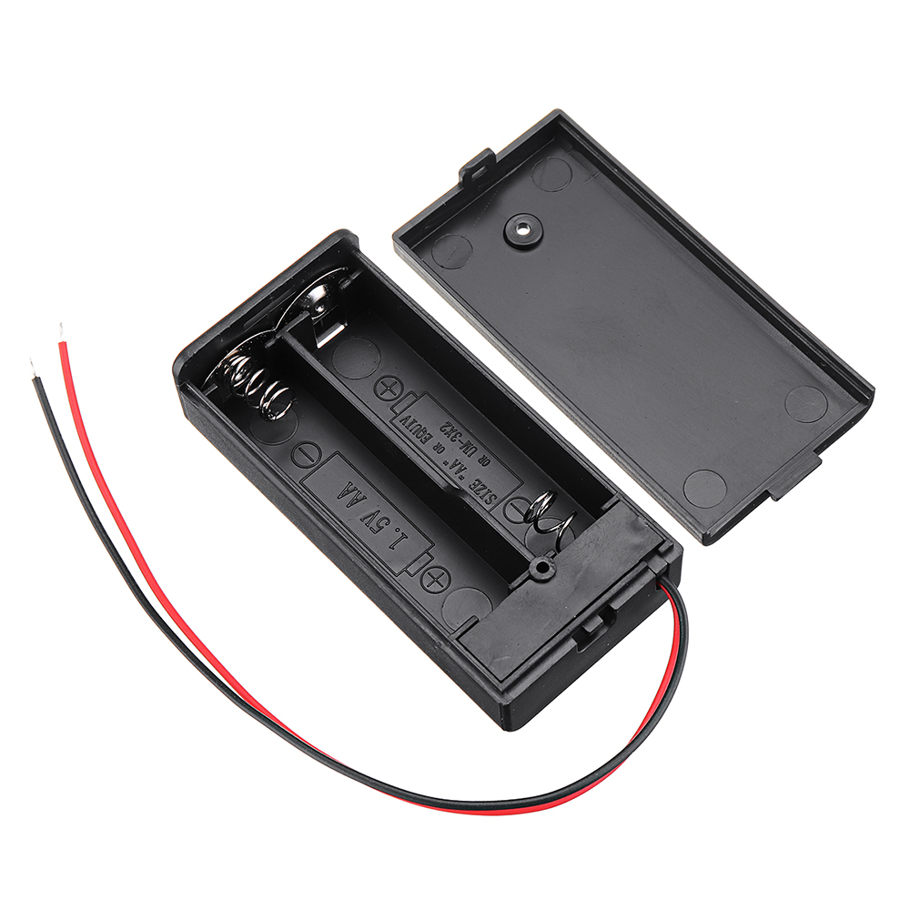 AA nyílású elemtartó doboz Akkumulátor kártyatartó kapcsolóval 2 x AA elemekhez DIY készlet tok