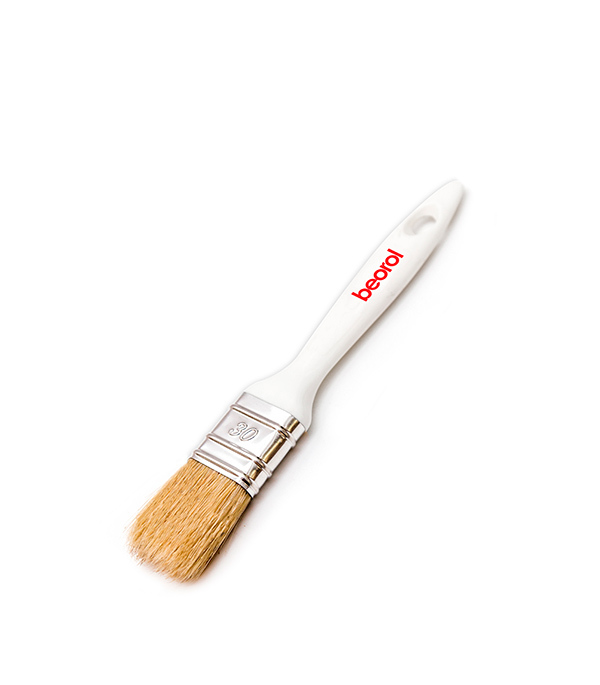 Flat natural bristle brush Beorol 30x14 mm for alkyd-based enamels and varnishes