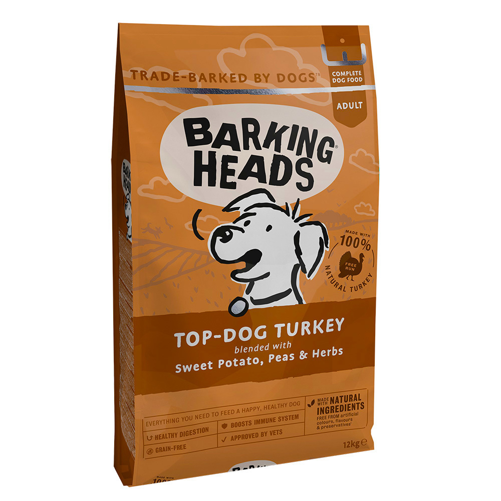 Barking Heads Turkey Delight Grain Gratis tørfoder til hunde, kalkun og sød kartoffel, 12 kg