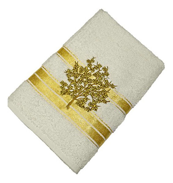 Ręcznik kąpielowy Aisha beżowy, złoty