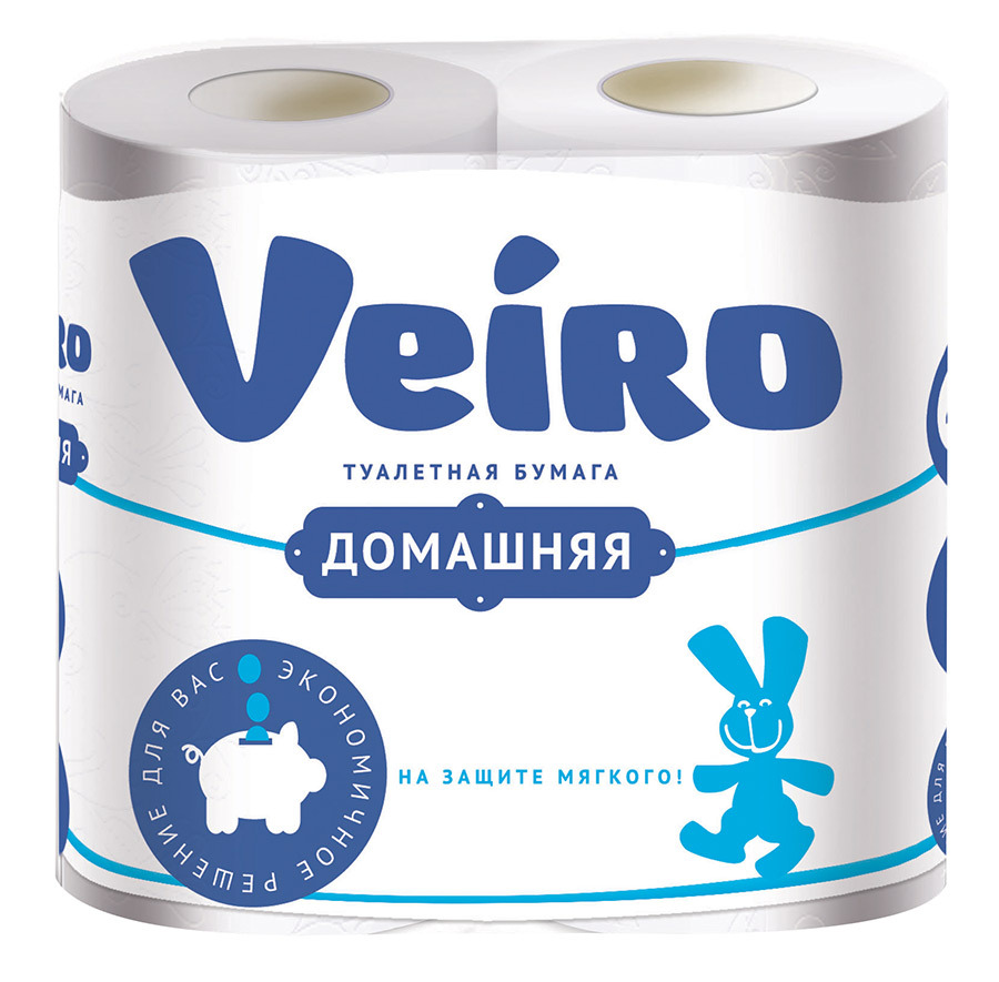 Veiro hemlagat toalettpapper två lager vita 4 rullar: priser från 39 ₽ köp billigt i webbutiken