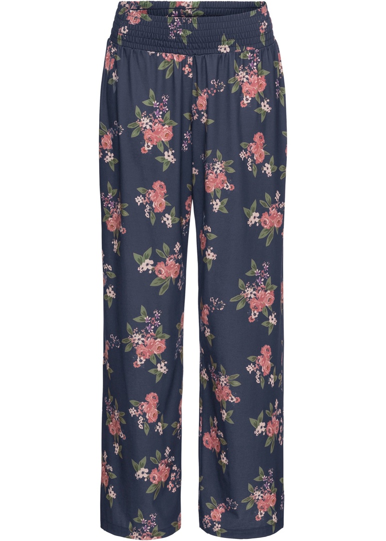 Palazzo trousers in floral knit