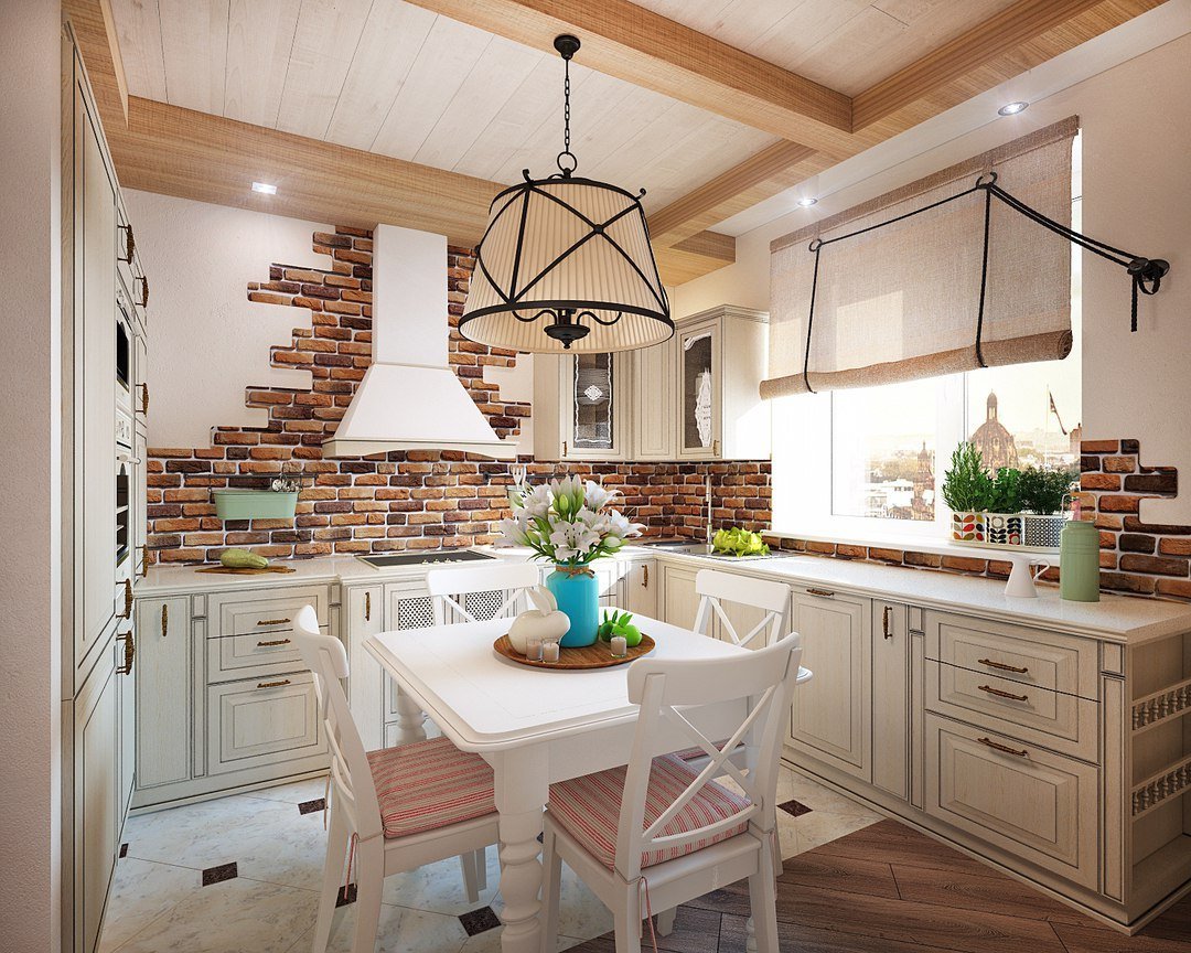 Kitchen country style with bright colors