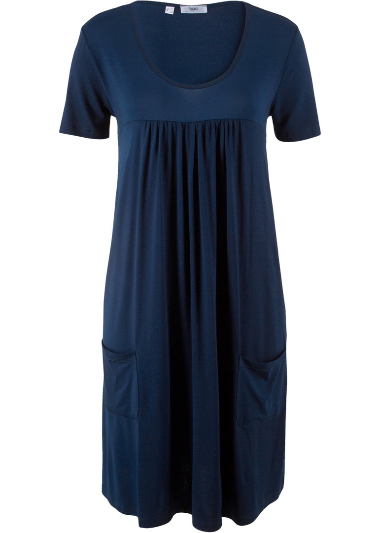 Short Sleeve Knit Blouson Dress