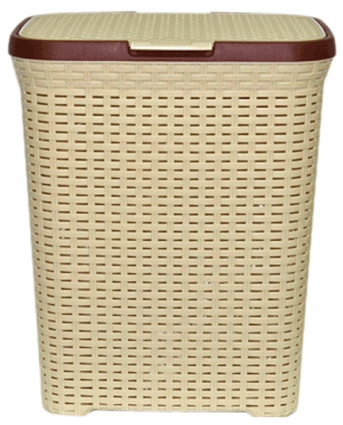 Skalbinių krepšelis su dangteliu 40 l Violetinė rotango smėlio spalvos (1840/2)