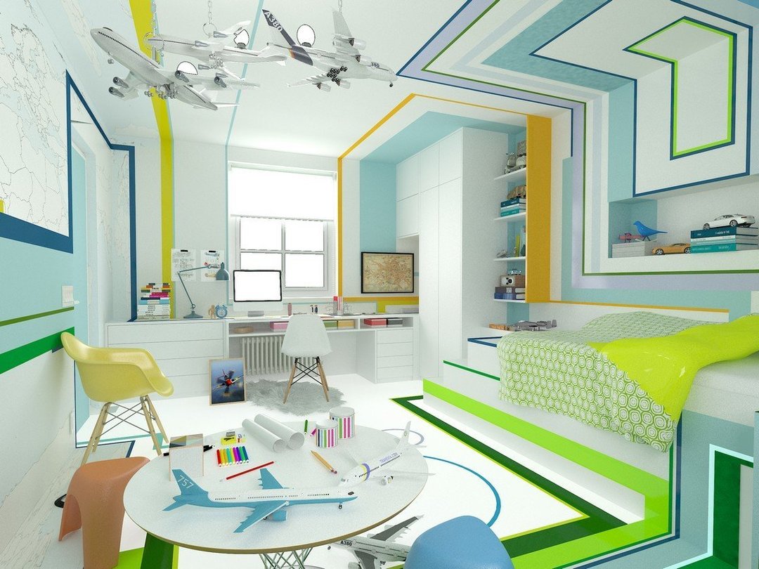 modern design av ett barns rum fotoidéer