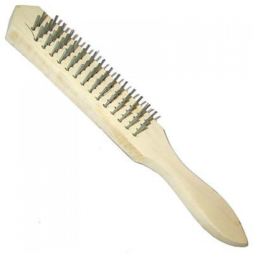 Wire steel brush with wood handle T4r 4 rows 2301004
