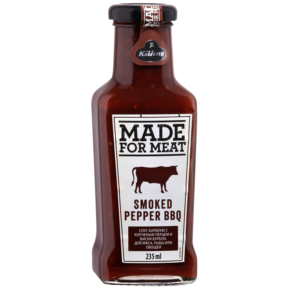 Kuhne Made for Meat tomaten BBQ saus met gerookte peper 0,235l