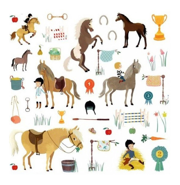 Dekorativ mærkat til børneværelset Djeco Horses