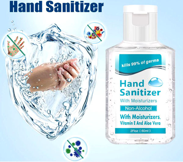 Het gebruik van een ontsmettingsmiddel in een noodgeval kan handen wassen vervangen