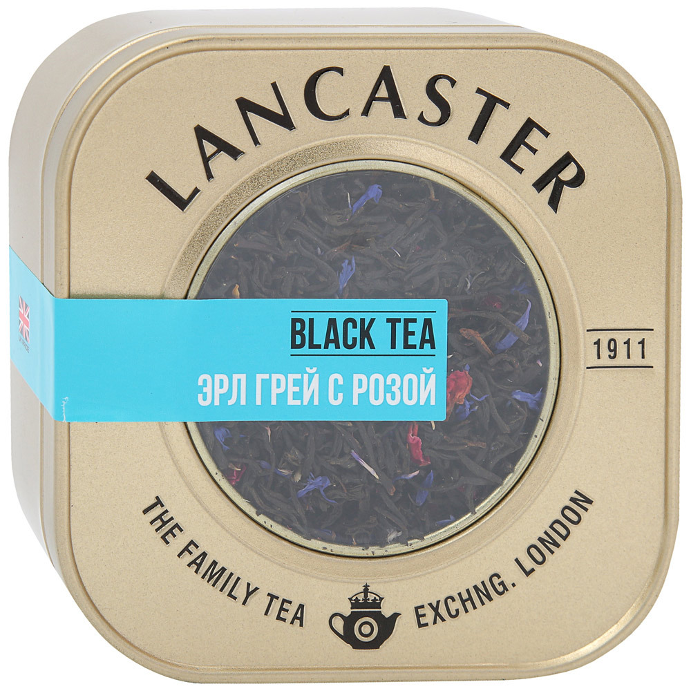 Lancaster zwarte thee met bergamot korenbloem en rozenblaadjes 75g