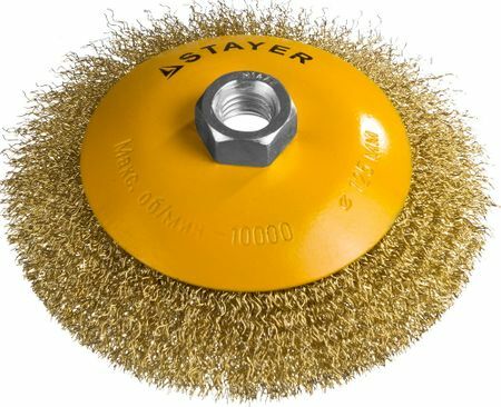 STAYER PROFESSIONAL 35133-125 angle brush for angle grinders, conical, brass plated