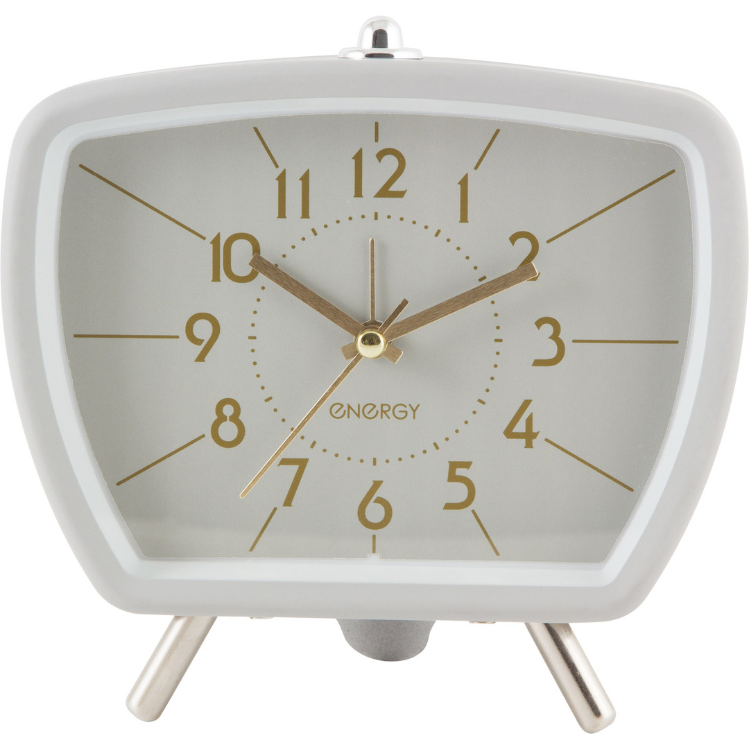 Reloj despertador EA-01, tamaño: 14,6x6,6x14,1cm, cuerpo gris, plástico