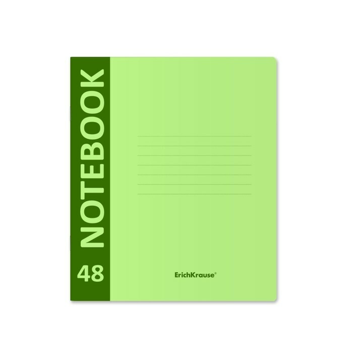 Notebook А5 + (170x203 mm), 48 folhas Gaiola de néon, capa de plástico com textura " areia", verde