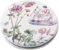 Dewal Beauty Classic Fashion Serie Taschenspiegel, rund, 6 cm