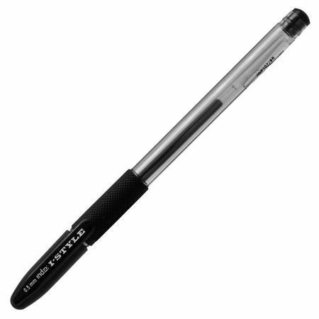 Bolígrafo de gel I-STYLE cuerpo de plástico tope de goma 0,5 mm negro