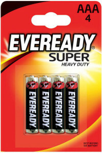 Energizer Eveready Super Heavy Duty R03 -batteri (AAA, 4 delar)