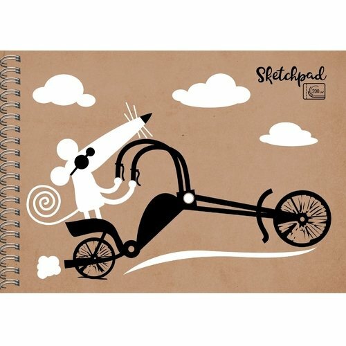 Sketchpad # in # quot; Bikerska miška # in # ", 20 listov, 14 x 20 cm