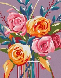 ציור על בד ורדים עדינים
