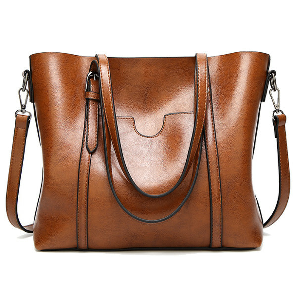 Kvinner Bags Tote Vintage Front Pocket Shoulder Messenger Bag Large Capacity Crossbody Bags