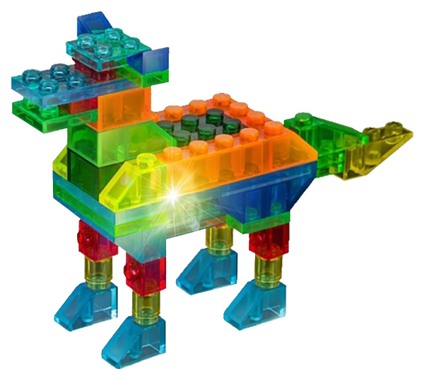 Conjunto de construção de plástico Crystaland Glowing 4 em 1 Animal, 48 peças
