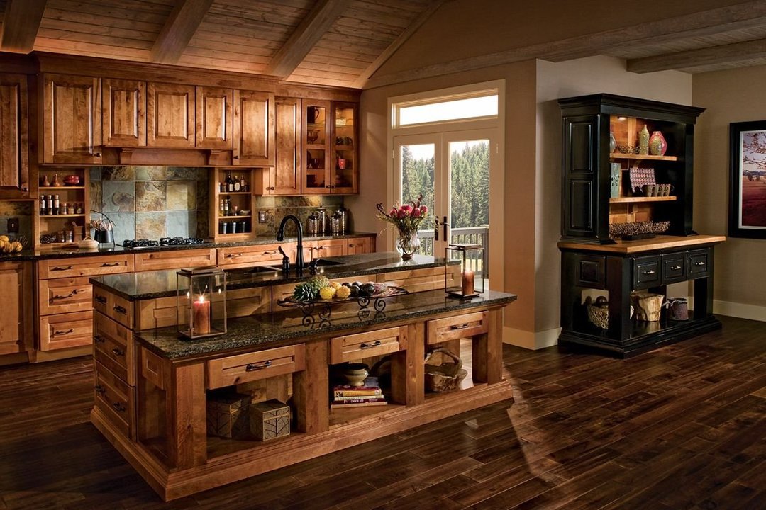 Brown country-style kitchen