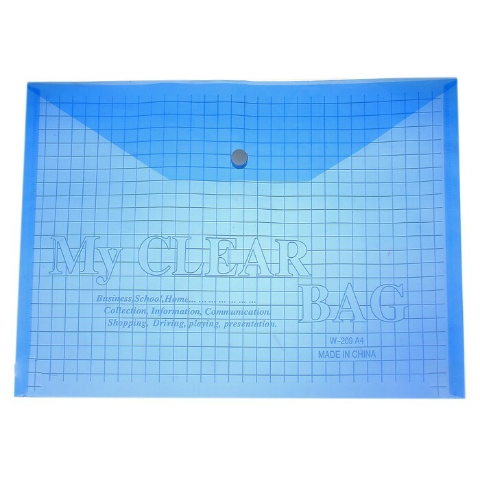 Pasta-envelope em formato de botão A4 80mcr Azul gaiola colorida