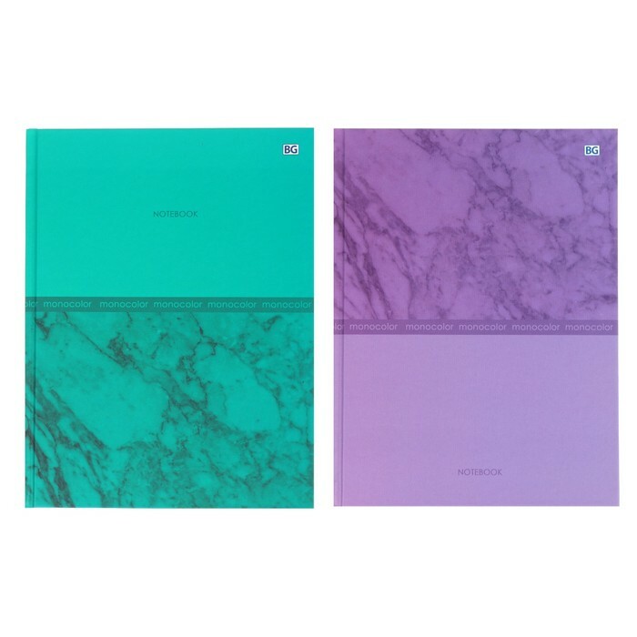 Carnet d'affaires A5, 80 feuilles " Marbre coloré", couverture rigide, pelliculage mat, 2 types de MIX