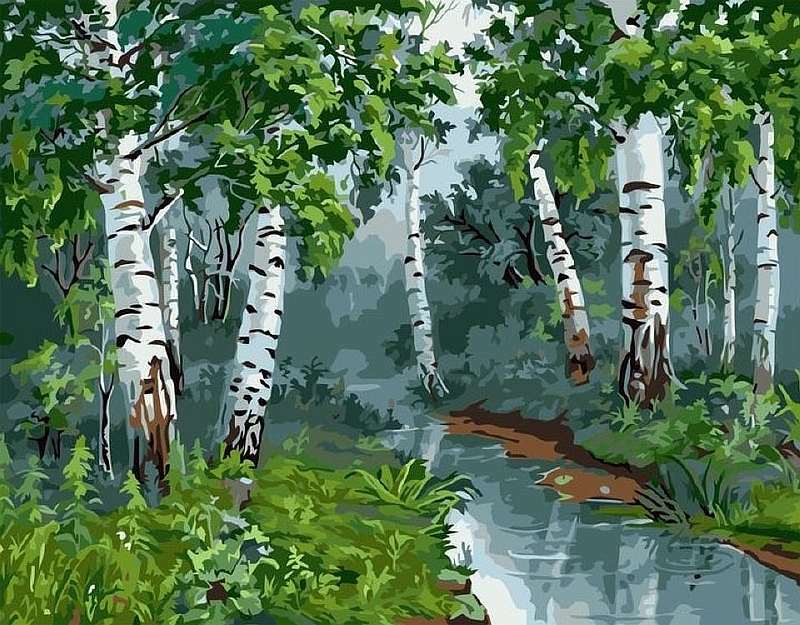 Paint by number " Birches"