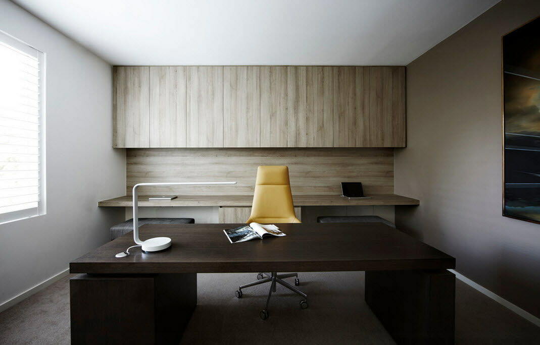 diseño de gabinete en el estilo del minimalismo