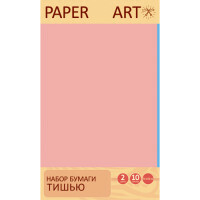 Farvet silkepapir Blåt og pulverrosa, 10 ark, 2 farver