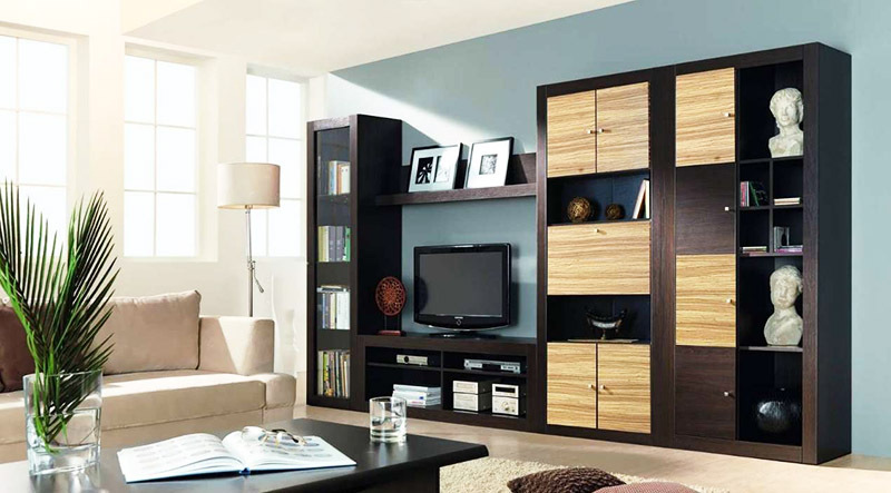 Móveis modulares para sala de estar em estilo moderno: regras de seleção