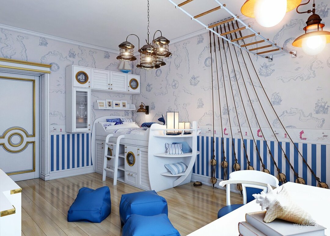 habitación infantil en estilo marinero