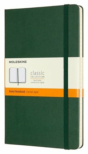 Notebook Moleskine, Moleskine CLASSIC Veľký 130x210mm 240p. pravítko tvrdý kryt zelený