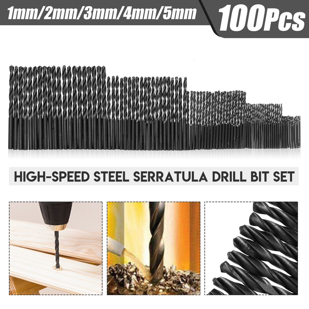 Conjunto de broca helicoidal serratula de aço de alta velocidade de 1-5mm